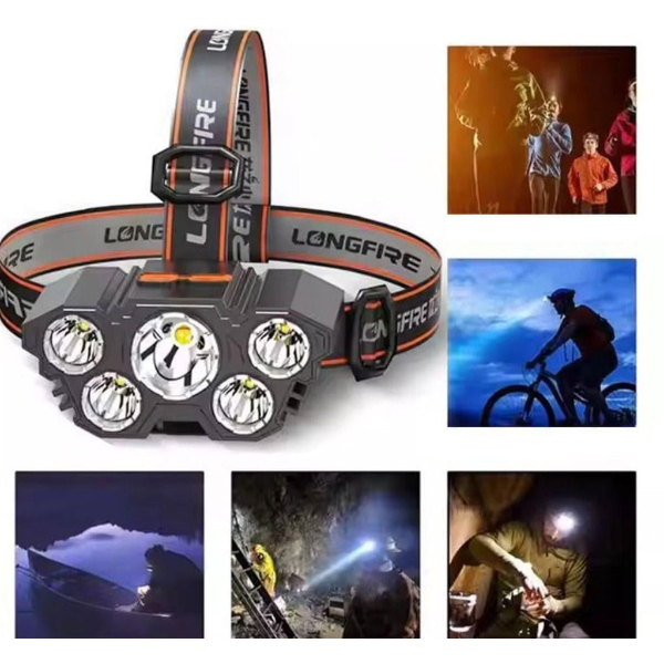150W 5 LED Ultra Güçlü Kafa Lambası  - 3