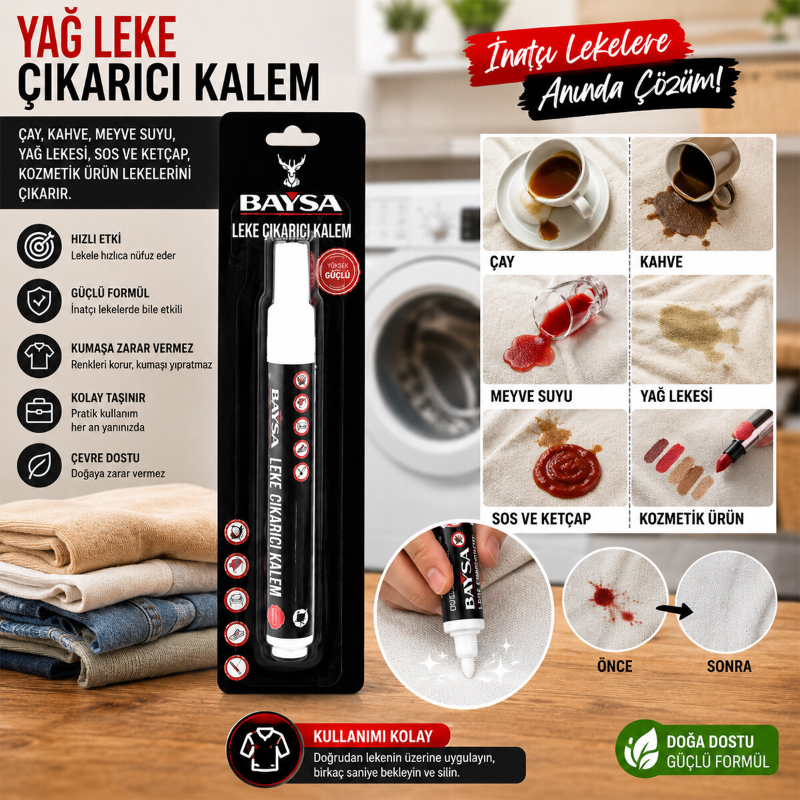 Giysiler İçin Yağ ve Leke Çıkarıcı Kalem - Anında Etkili Güçlü Formül - 2