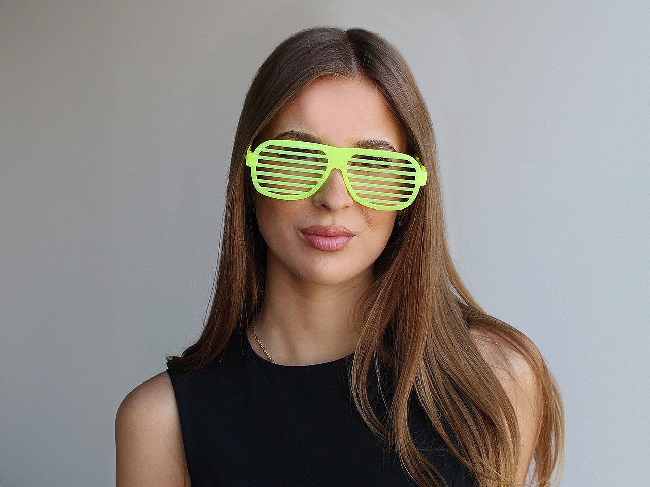 Retro Neon Fosforlu Panjur Gözlük - 12 Adet - 5