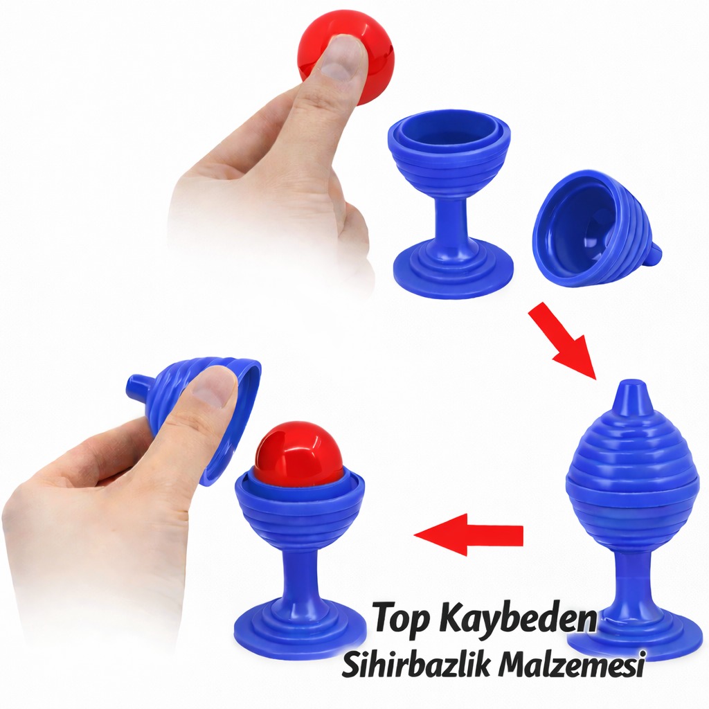 Mavi Renk Sihirli Kupa Top Kaybetme Oyunu 7 cm - 2